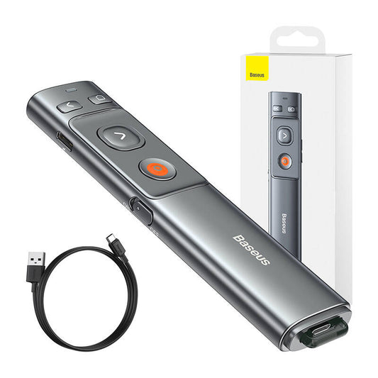 Baseus Orange Dot Multifunctionale remote control for presentation, with a laser pointer - gray - Product Image 1