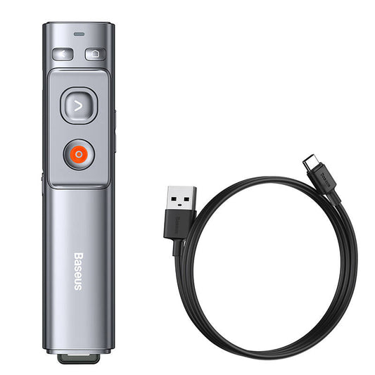 Baseus Orange Dot Multifunctionale remote control for presentation, with a laser pointer - gray - Product Image 2