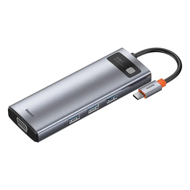 Hub 9in1 Baseus Metal Gleam Series, USB-C to 3x USB 3.0 + HDMI + USB-C PD + Ethernet RJ45 + microSD/SD + VGA - Product Image 5