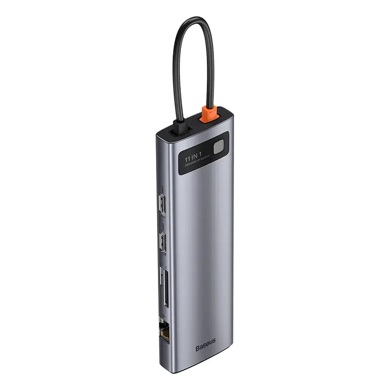 Hub 11in1 Baseus Metal Gleam Series, USB-C to 3x USB 3.0 + 2x HDMI + USB-C PD + Ethernet RJ45 + microSD/SD + VGA + AUX - Product Image 4