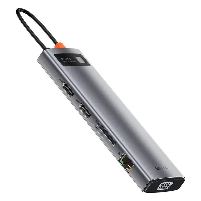 Hub 11in1 Baseus Metal Gleam Series, USB-C to 3x USB 3.0 + 2x HDMI + USB-C PD + Ethernet RJ45 + microSD/SD + VGA + AUX - Product Image 3