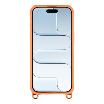 iPhone 17 Case with Adjustable Crossbody Lanyard and MagSafe Compatible Camera Frame as a Stand - Orange — Hurtel