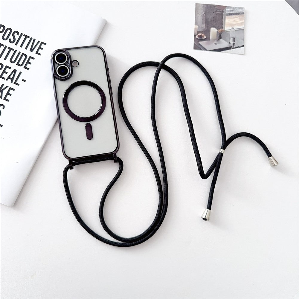 iPhone 17 Case with Crossbody Strap, MagSafe Compatible - Black — Hurtel