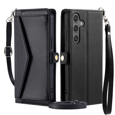 Samsung Galaxy A56 5G Leather Wallet Case with Stand Function and Straps - Black — Hurtel