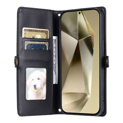 Samsung Galaxy A56 5G Leather Wallet Case with Stand Function and Straps - Black — Hurtel
