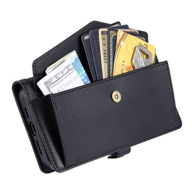 Samsung Galaxy A56 5G Leather Wallet Case with Stand Function and Straps - Black — Hurtel