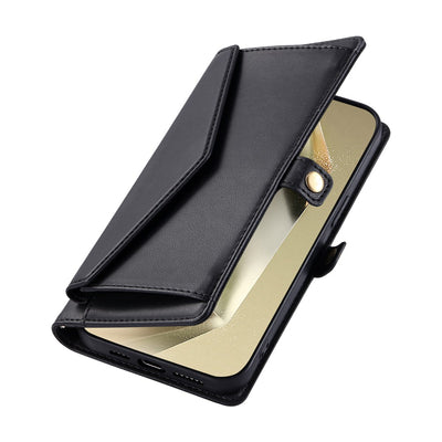 Samsung Galaxy A56 5G Leather Wallet Case with Stand Function and Straps - Black — Hurtel