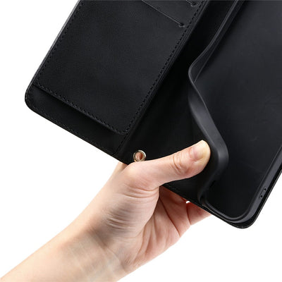 Samsung Galaxy A37 5G Leather Wallet Case with Stand and Shoulder Strap - Black — Hurtel
