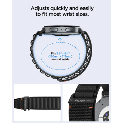 Spigen WBF1 Strap for Samsung Galaxy Watch 40/44/46 mm - Black