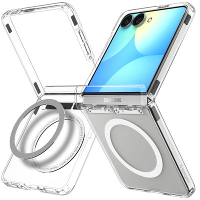 Spigen Ultra Hybrid Pro MagSafe Case for Samsung Galaxy Z Flip 8 - Clear and White