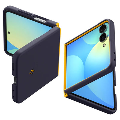 Spigen Nano Pop MagSafe Case for Samsung Galaxy Z Flip 8 - Navy Blue and Yellow