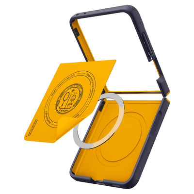 Spigen Nano Pop MagSafe Case for Samsung Galaxy Z Flip 8 - Navy Blue and Yellow