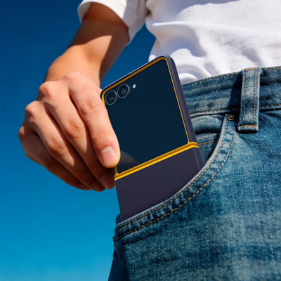 Spigen Nano Pop MagSafe Case for Samsung Galaxy Z Flip 8 - Navy Blue and Yellow