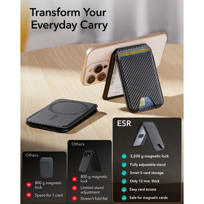ESR Classic RFID Magnetic Wallet Stand MagSafe for Phone - Black