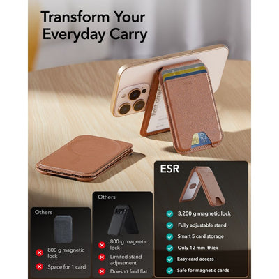 ESR Classic RFID Magnetic Wallet Stand MagSafe for Phone - Brown