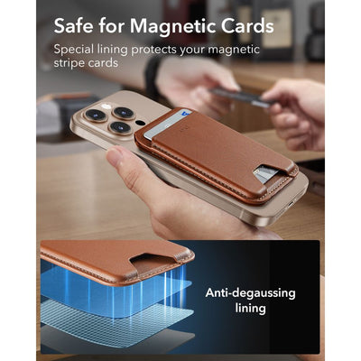 ESR Classic RFID Magnetic Wallet Stand MagSafe for Phone - Brown
