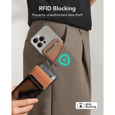 ESR Classic RFID Magnetic Wallet Stand MagSafe for Phone - Brown