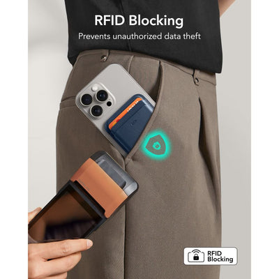ESR Classic RFID Magnetic Wallet MagSafe for Phone - Navy Blue