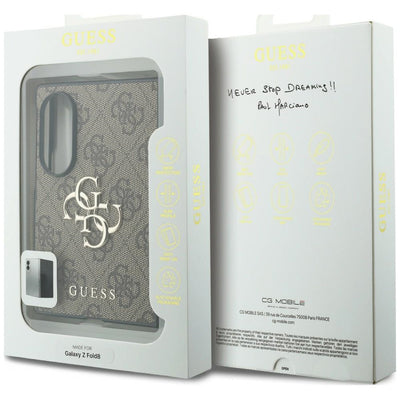Guess Big 4G Logo Case for Samsung Galaxy Z Fold 8 - Brown
