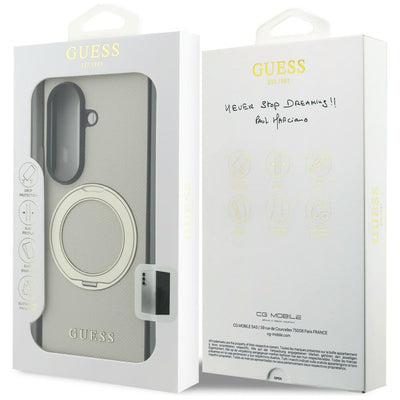 Guess Magnetic Ring Stand Grained Classic Logo MagSafe case for Samsung Galaxy Z Fold 8 Ultra - beige