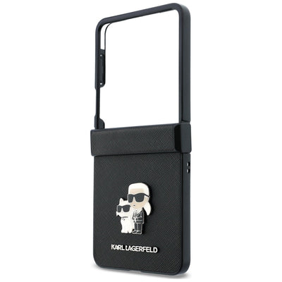 Karl Lagerfeld Karl&amp;Choupette Saffiano Pins Case for Samsung Galaxy Z Flip 8 - Black