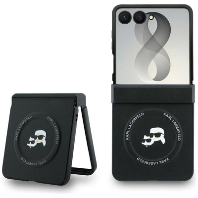 Karl Lagerfeld Karl&amp;Choupette Pins MagSafe Case for Samsung Galaxy Z Flip 8 - Black