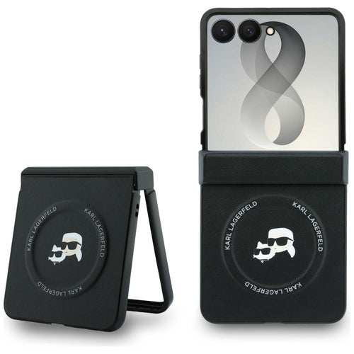 Karl Lagerfeld Karl&amp;Choupette Pins MagSafe Case for Samsung Galaxy Z Flip 8 - Black