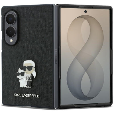 Karl Lagerfeld Saffiano Karl&amp;Choupette Pin Case for Samsung Galaxy Z Fold 8 - Black