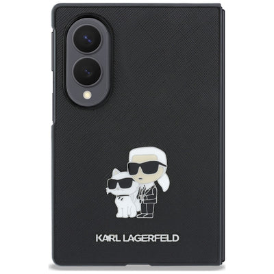 Karl Lagerfeld Saffiano Karl&amp;Choupette Pin Case for Samsung Galaxy Z Fold 8 - Black