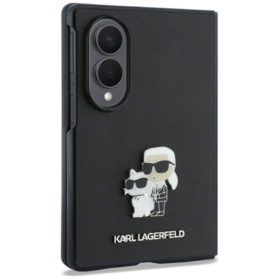 Karl Lagerfeld Saffiano Karl&amp;Choupette Pin Case for Samsung Galaxy Z Fold 8 - Black