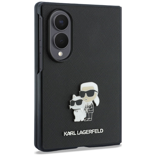 Karl Lagerfeld Saffiano Karl&amp;Choupette Pin Case for Samsung Galaxy Z Fold 8 - Black