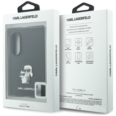 Karl Lagerfeld Saffiano Karl&amp;Choupette Pin Case for Samsung Galaxy Z Fold 8 - Black