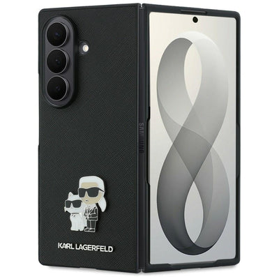 Karl Lagerfeld Saffiano Karl&amp;Choupette Pin Case for Samsung Galaxy Z Fold 8 Ultra - Black