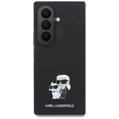 Karl Lagerfeld Saffiano Karl&amp;Choupette Pin Case for Samsung Galaxy Z Fold 8 Ultra - Black