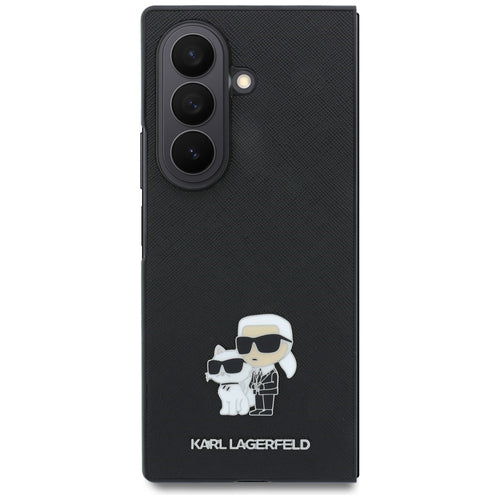 Karl Lagerfeld Saffiano Karl&amp;Choupette Pin Case for Samsung Galaxy Z Fold 8 Ultra - Black