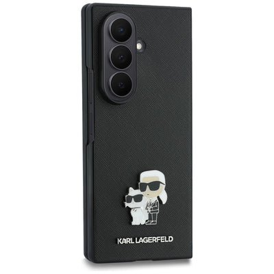 Karl Lagerfeld Saffiano Karl&amp;Choupette Pin Case for Samsung Galaxy Z Fold 8 Ultra - Black