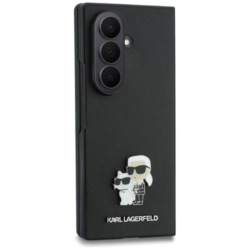 Karl Lagerfeld Saffiano Karl&amp;Choupette Pin Case for Samsung Galaxy Z Fold 8 Ultra - Black