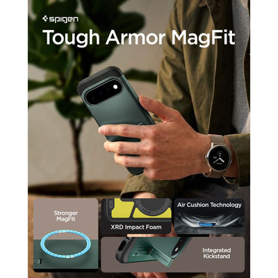 Spigen Tough Armor Mag MagSafe Case for Google Pixel 11 - Dark Green