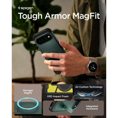 Spigen Tough Armor Mag MagSafe Case for Google Pixel 11 Pro - Dark Green