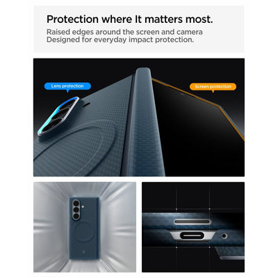 Spigen AirSkin Aramid MagFit MagSafe Case for Samsung Galaxy Z Fold 8 Ultra - Navy Blue