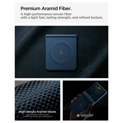 Spigen AirSkin Aramid MagFit MagSafe Case for Samsung Galaxy Z Flip 8 - Navy Blue