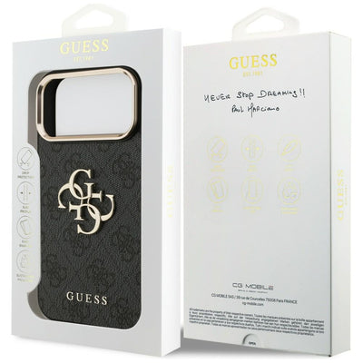 Guess 4G Big 4G Classic Logo Case for iPhone 17 Pro Max / 18 Pro Max - Black and Gold