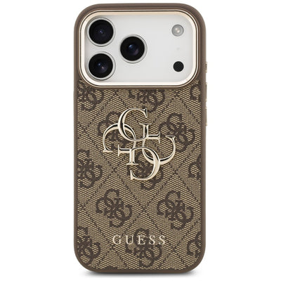Guess 4G Big 4G Classic Logo Case for iPhone 17 Pro Max / 18 Pro Max - Brown and Gold