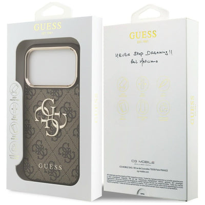 Guess 4G Big 4G Classic Logo Case for iPhone 17 Pro Max / 18 Pro Max - Brown and Gold