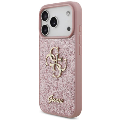 Guess Fixed Glitter Big 4G Case for iPhone 17 Pro / 18 Pro - Pink