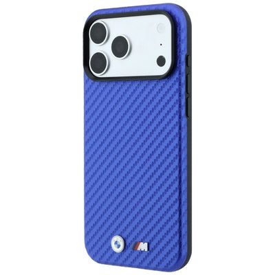 BMW M Carbon Metal Logo MagSafe Case for iPhone 17 Pro / 18 Pro - Blue