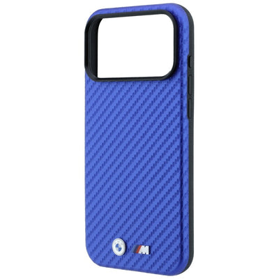 BMW M Carbon Metal Logo MagSafe Case for iPhone 17 Pro / 18 Pro - Blue
