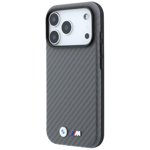 BMW M Carbon Metal Logo MagSafe Case for iPhone 17 Pro / 18 Pro - Gray
