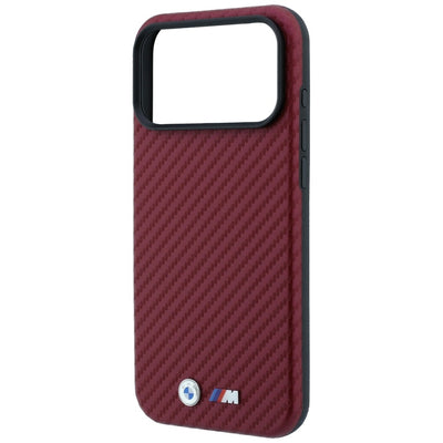 BMW M Carbon Metal Logo MagSafe Case for iPhone 17 Pro Max / 18 Pro Max - Burgundy