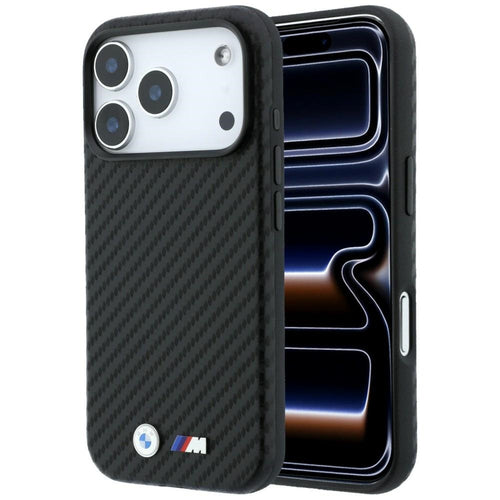 BMW M Carbon Metal Logo MagSafe Case for iPhone 17 Pro Max / 18 Pro Max - Black